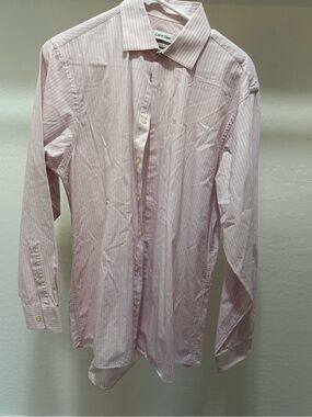 Calvin Klein Men’s Light Pink Stripe Dress Shirt